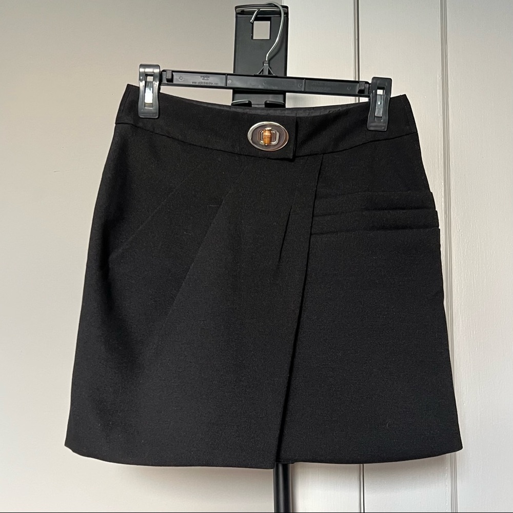Jessica Black with Gold Button Skirt